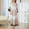 Elegant Floral Print Long Sleeve Abaya Dress