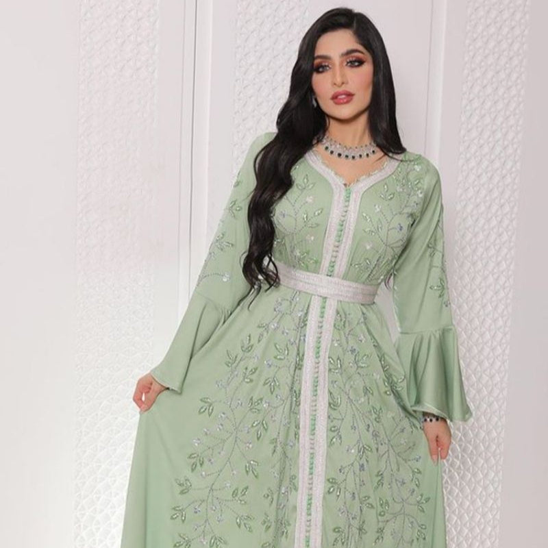 Middle Eastern Hot Diamond Kaftan Robe Dress