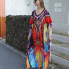 Plus Size Kaftan Beach Cover-ups Loose Summer Maxi Dress